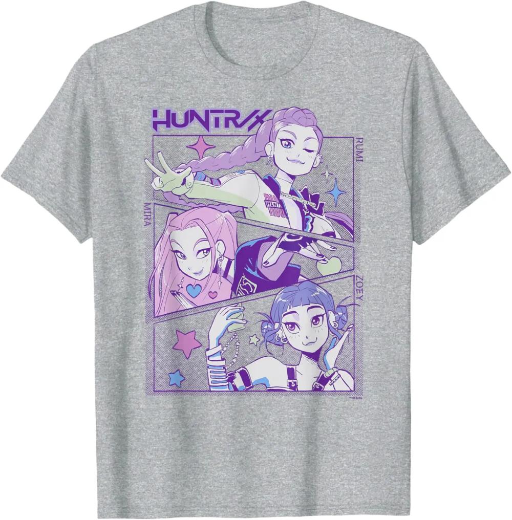 KPop Demon Hunters Trio T-Shirt Summer Men's and Women's Clothing Fashion High Quality Short Sleeved T-shirt New in Tops Unisex