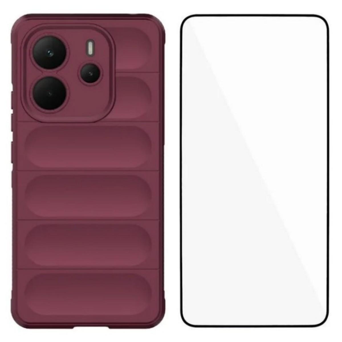 

Для Xiaomi Redmi Note 14 4G (164,84 мм) Чохол TPU WANLONFENG серії HD, протиковзкий чохол для телефону із загартованим склом C
