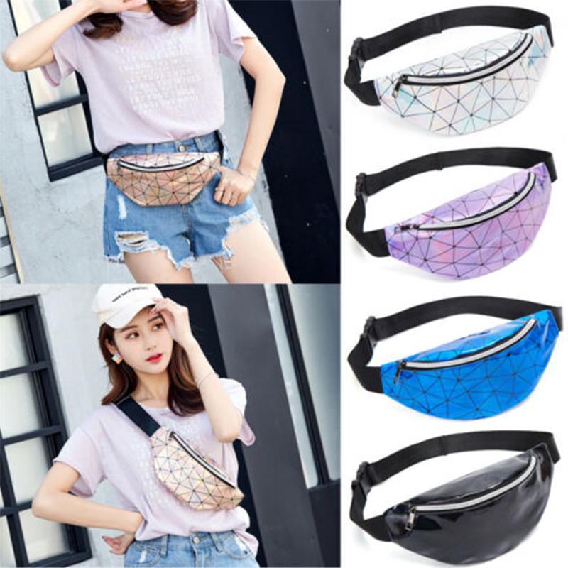 Elegant Geometric Holographic Waist Bags Stylish Fanny Belt Packs For Any Occasion