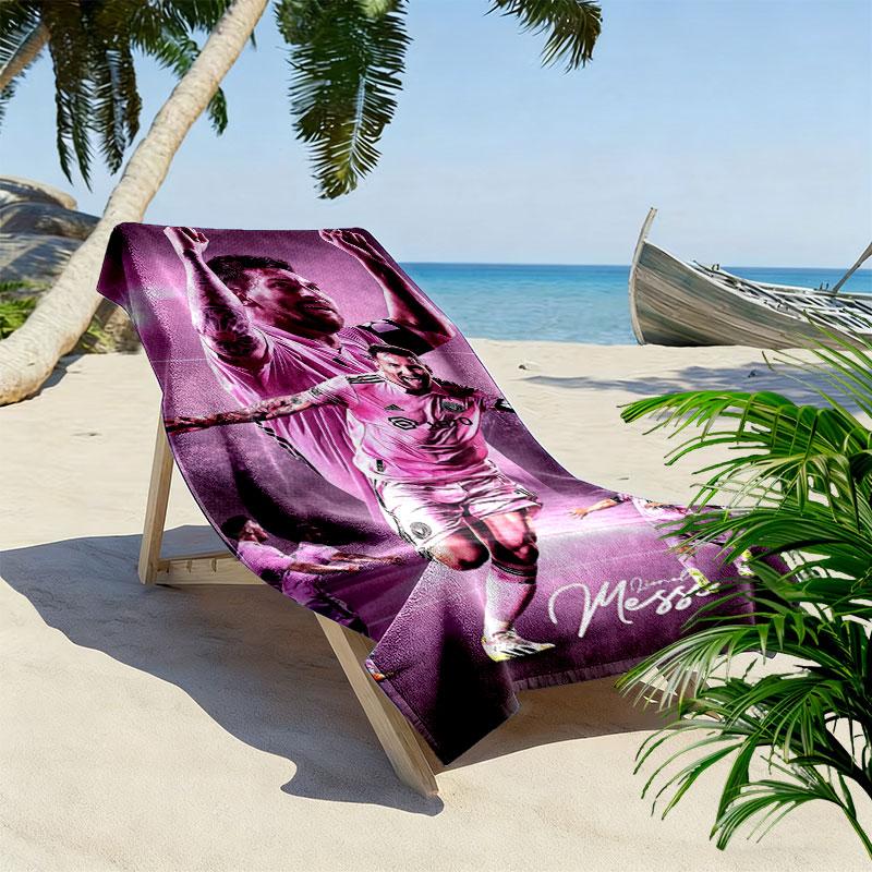 Messi Forever Aufdruck Strandtuch, Großes Weiches Schnelltrocknendes Handtuch für Strand Camping Schwimmen