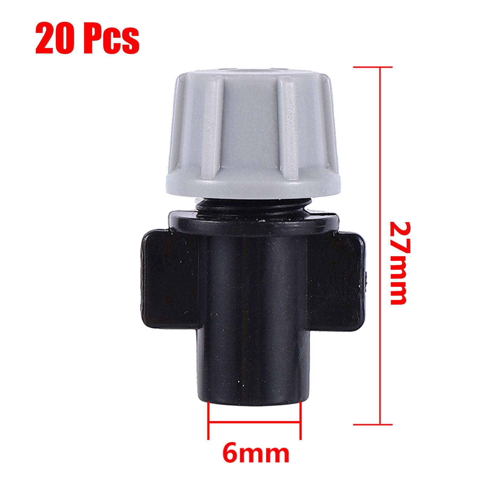 

20/50/100Pcs Adjustable Grey Misting Nozzle Garden Irrigation 360° Atomization Sprinkler with 1/4 Barb Cooling Watering Sprayer