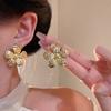 Metal flower stud earrings female cold wind design gold earrings year retro ears