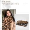 Retro fashionable brown leopard print scarf autumn and winter decoration with large version long scarf thickened warm shawl