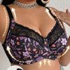 Bra Fashion Pastoral Printed Oversized Wireless Bra Un‑Padded Comfort Intimate Brassiere for Women