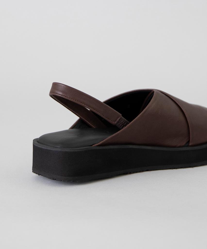 Heenn Hug Me Platform Sandals. Brown