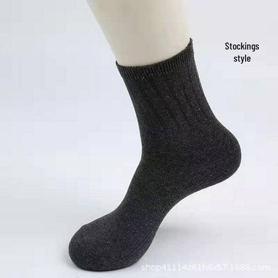 Men s Mid-Calf Combed Cotton Socks - Comfortable, Breathable, Thickened for Autumn/Winter Warmth One Size