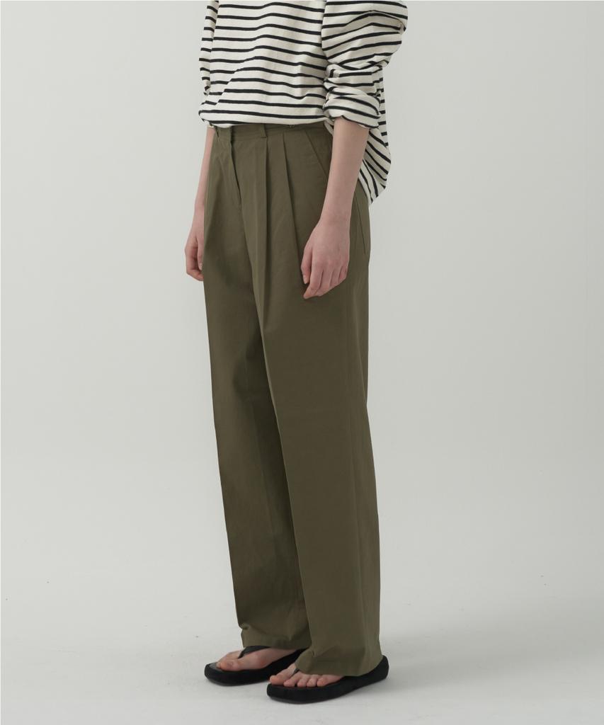 MOTT Buckle Cotton Pants - Khaki