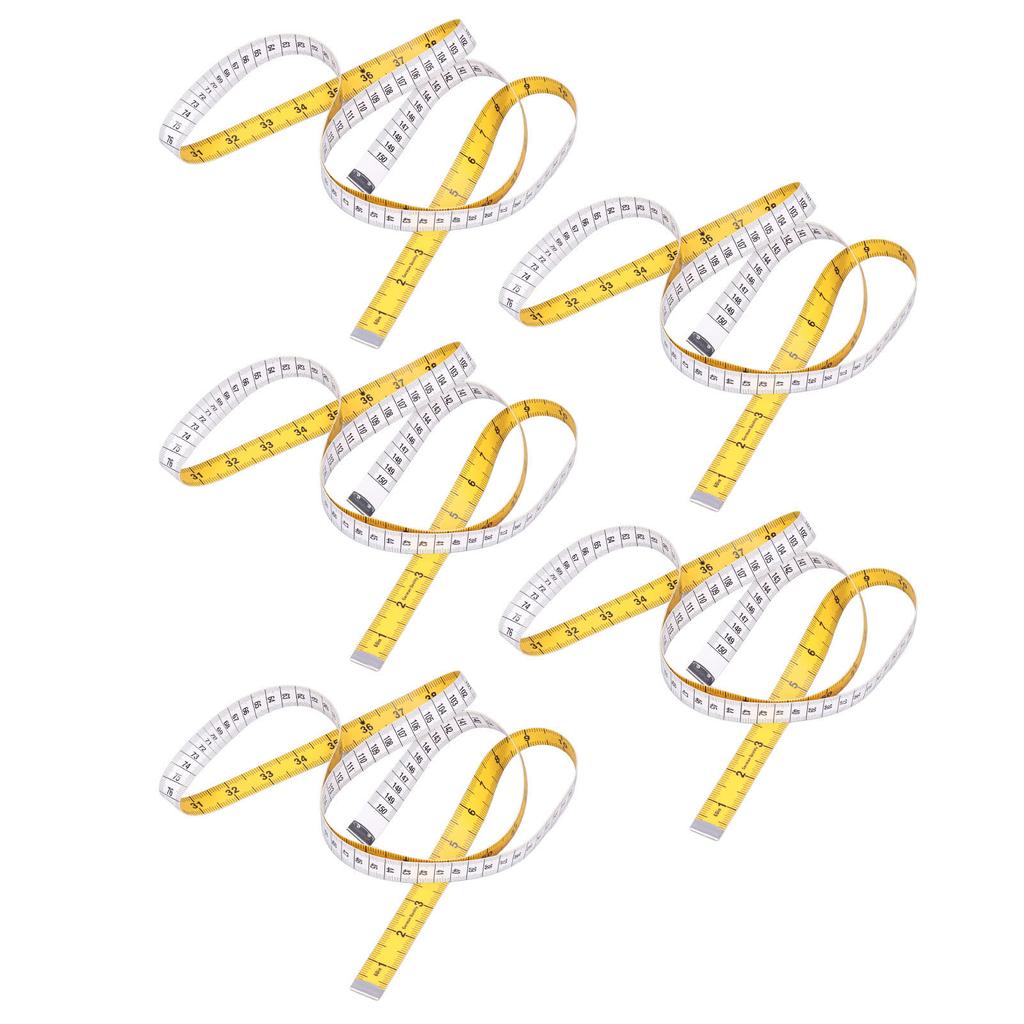 Measuring Tape Soft Flexible Clear Graduations Yellow White Double Sided Inch Tape Measure