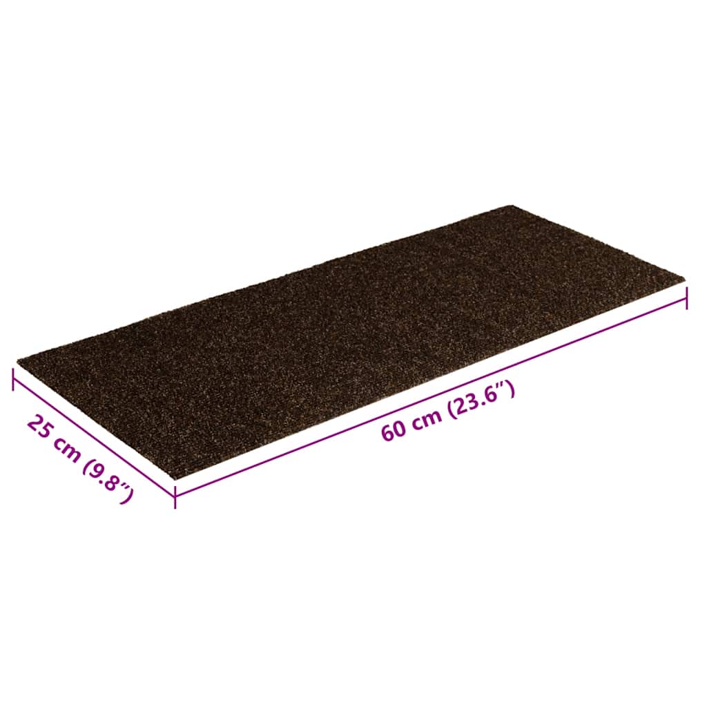 Self Adhesive Stair Treads 30 Pcs 60 X 25 Cm Brown Rectangular