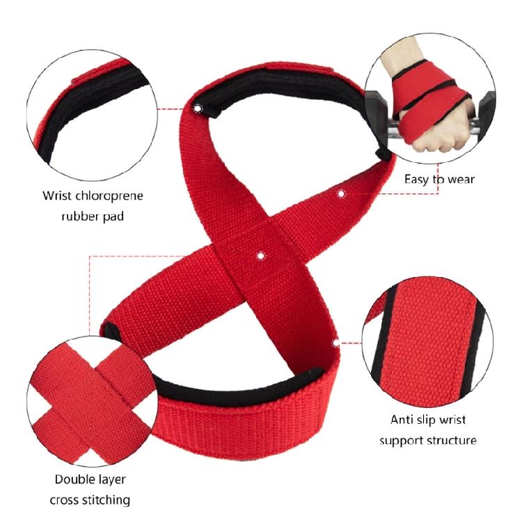 Padded Figure 8 Strap Heavy Duty Support Strap Strong Weightlifting Wrist Strap Exercise Equipment Accessories