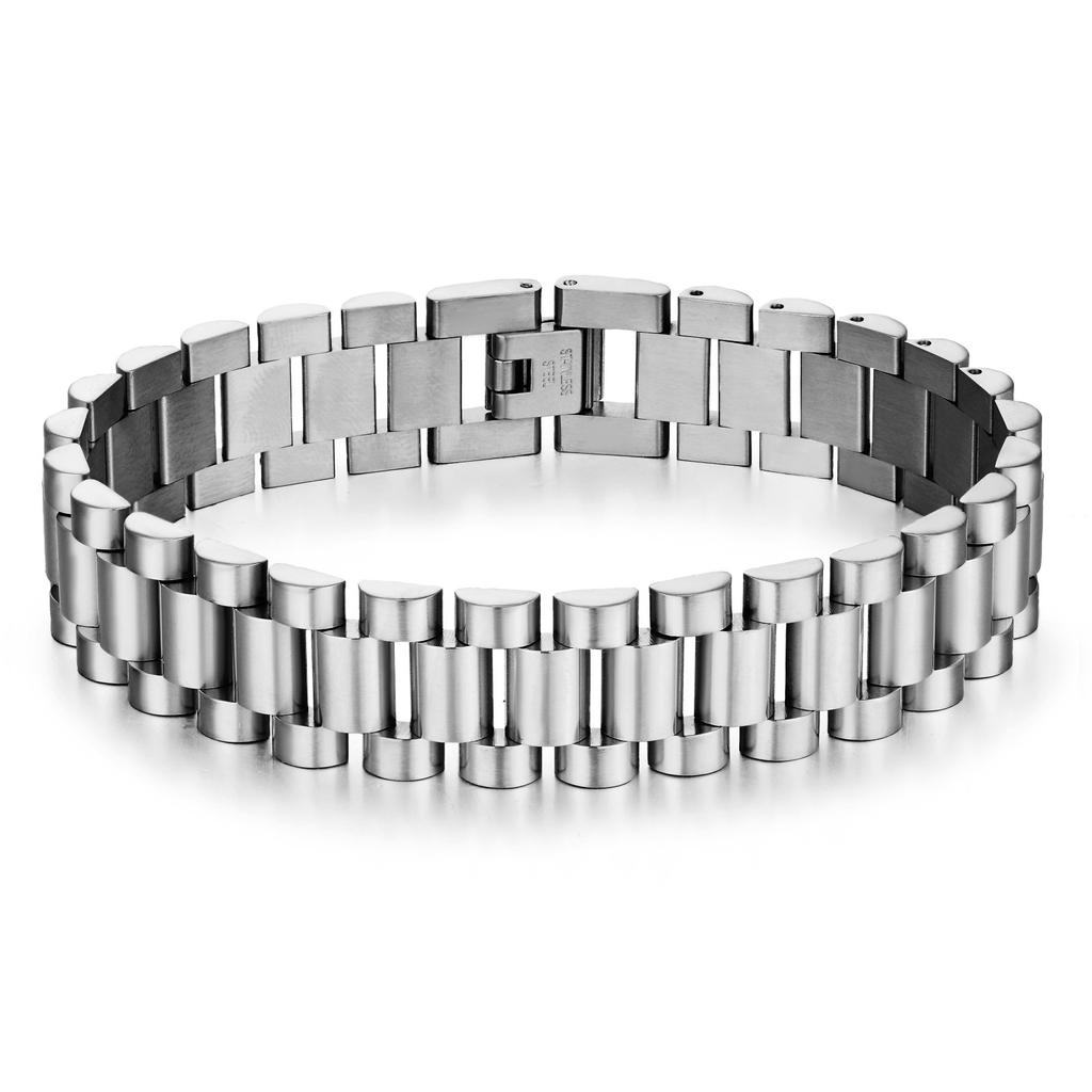 Titanstahlarmband, modisches und personalisiertes 15-mm-Edelstahl-Herrenuhrenarmband, Edelstahl-Paararmband