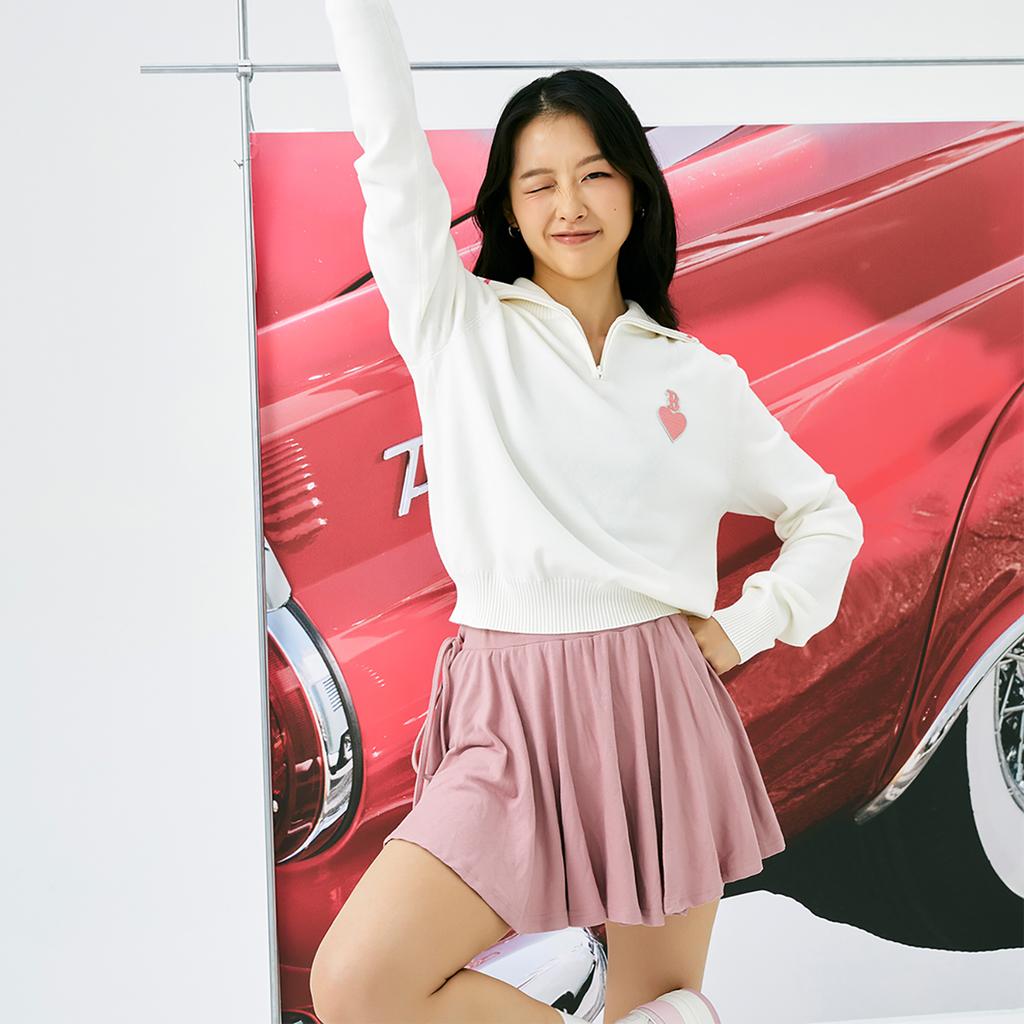 New MLB Boston Red Sox Heart Collection Knitwear Women's Cream 3FKPH0144-43CRS