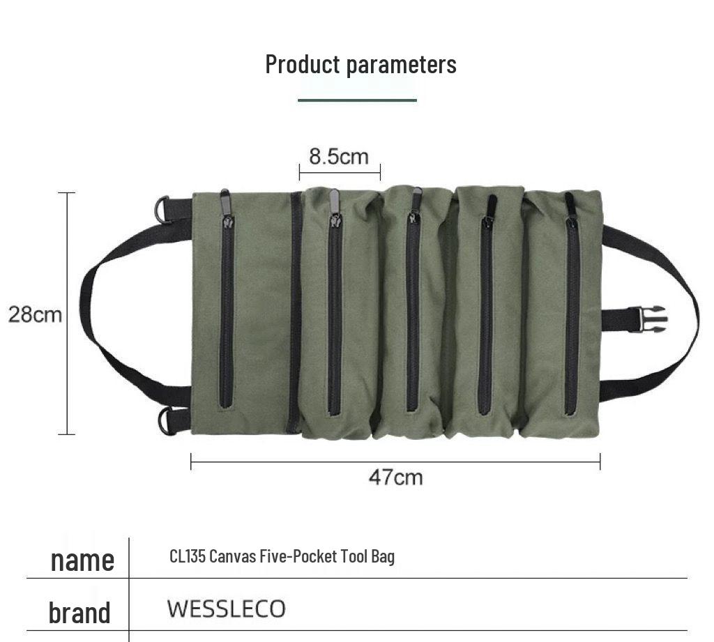 Odolná multifunkční plátěná taška na nářadí pro elektrikáře