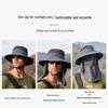 Men's Summer Fishing Bucket Hat with UV Protection and Face Covering for Outdoor Hiking