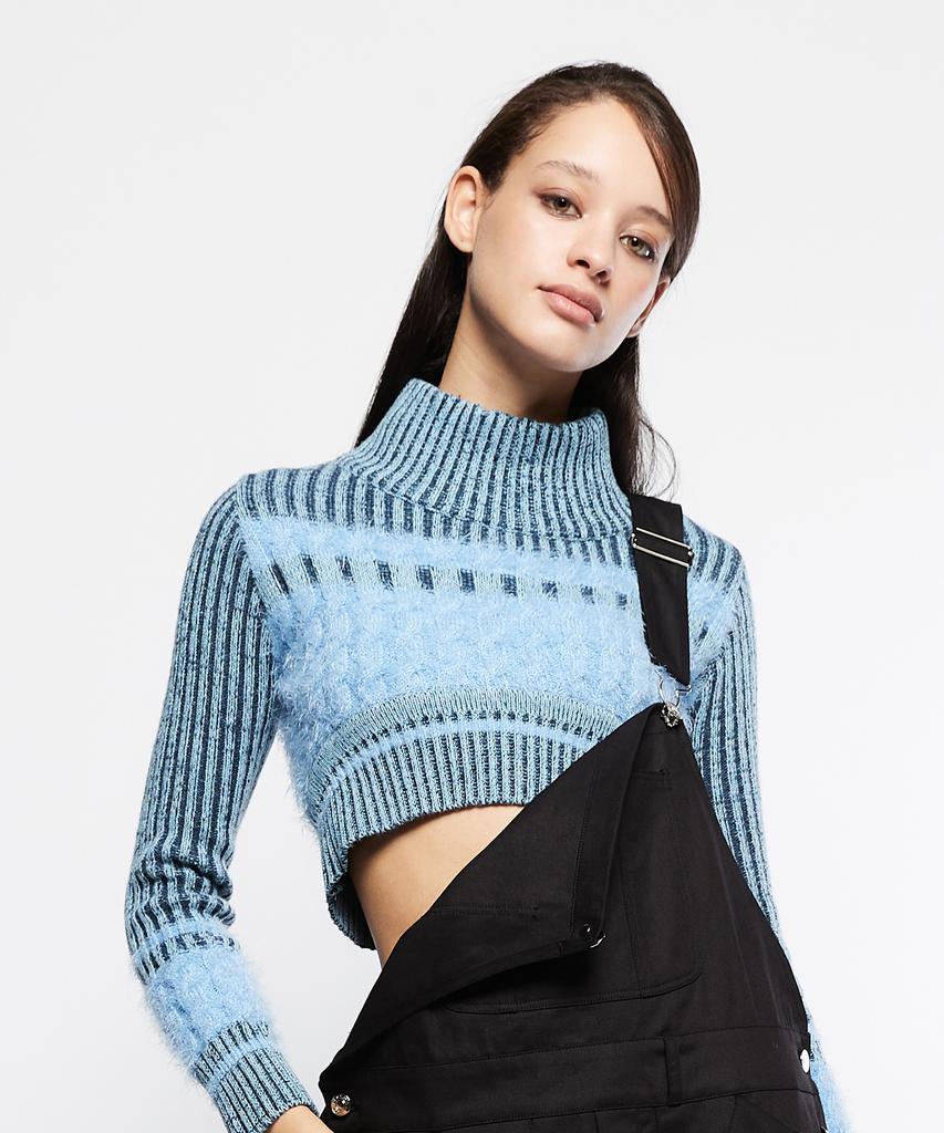 LARTIGENT L7 Colorblock Knit Bolero(Navy)