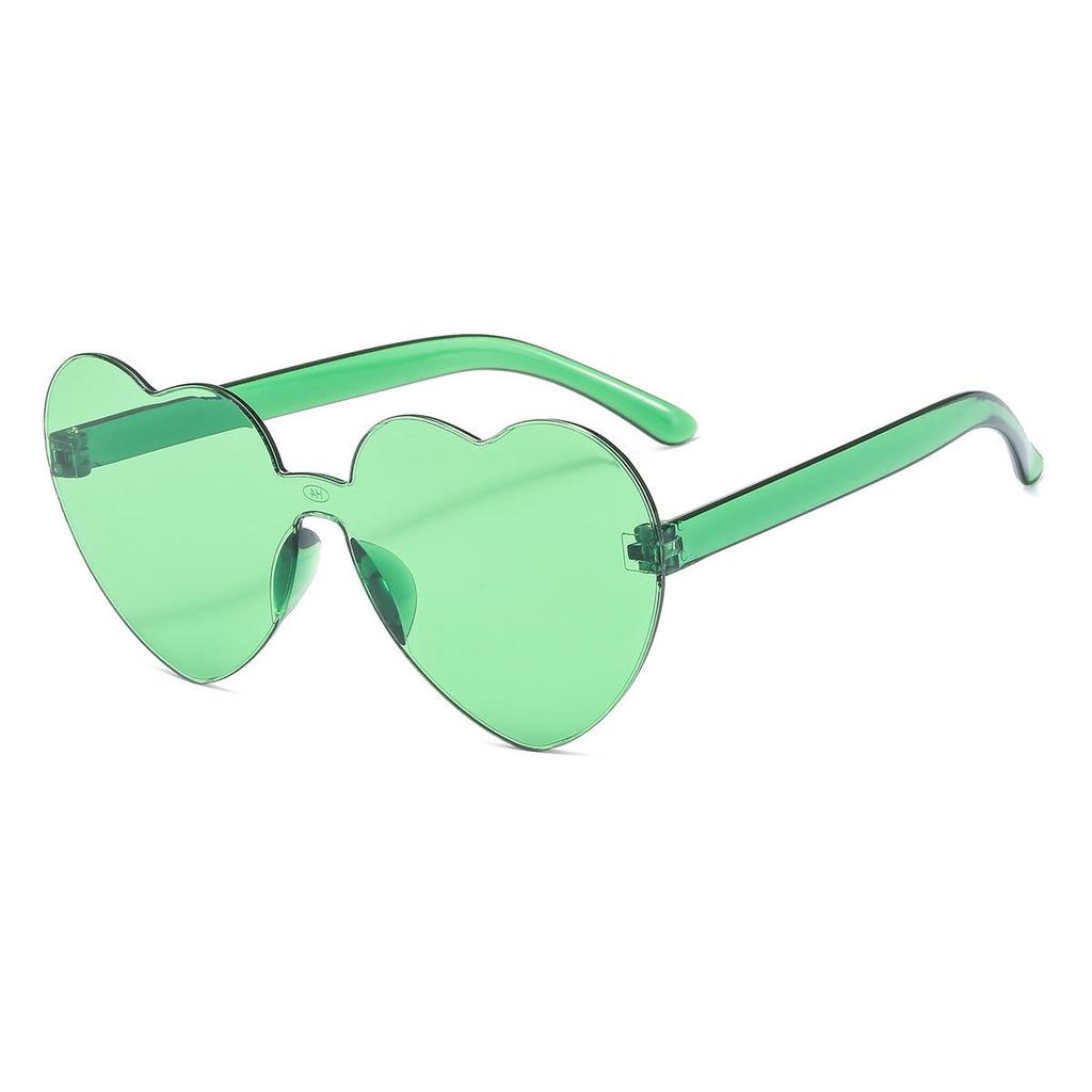 Heart-Shaped Frameless Peach Sunglasses: Perfect for Pool, Picnic, and Party