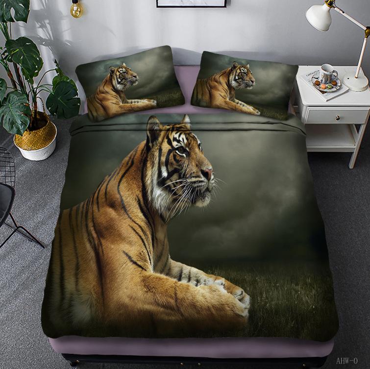 Tiger Bedding Ložní prádlo Dekorace ložnice Přikrývka a povlak na polštář AU Queen Jednolůžko/dvoulůžko Plná velikost