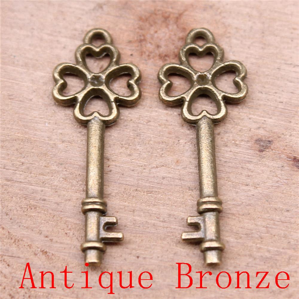 Classic Key Shaped Charms Pendant For Bracelet Necklace Jewelry Making Craft Findings
