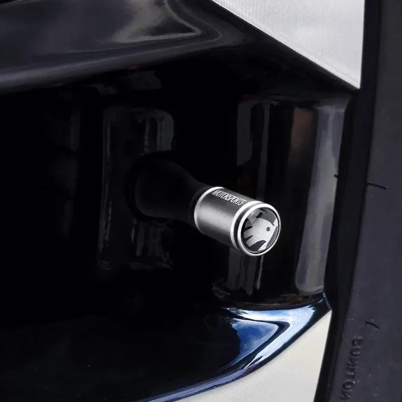 Car Matte Valve Stem Caps Wheel Dust Air Covers for Skoda Superb 2 Fabia Octavia A7 Rapid Yeti Kodiaq Kamiq Tyre Accessories