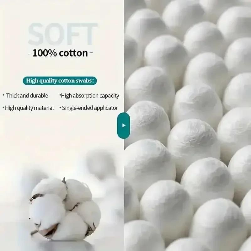 500pcs disposable double headed round head cotton swabs, suitable for daily makeup removal and multi-purpose wound treatment