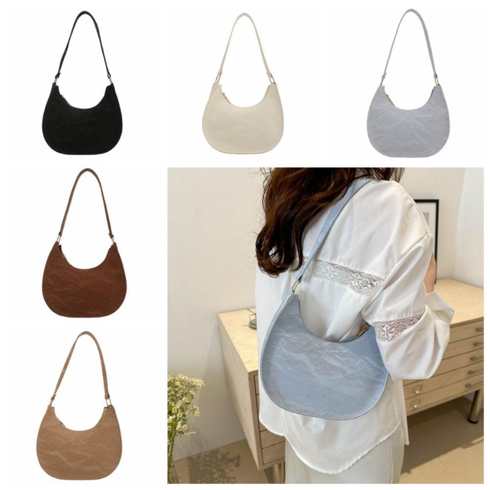 

Korean Style PU Leather Shoulder Bag Hobo Women Handbag Fashion Small Underarm Bag Outdoor світло-синій колір