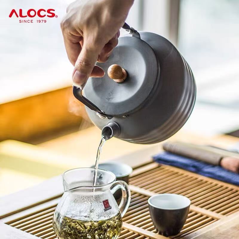 Alocs Outdoor Kettle 1.3L Camping Kettle Portable Outdoor Kettle Tea Kettle for Picnic, Camping and Hiking