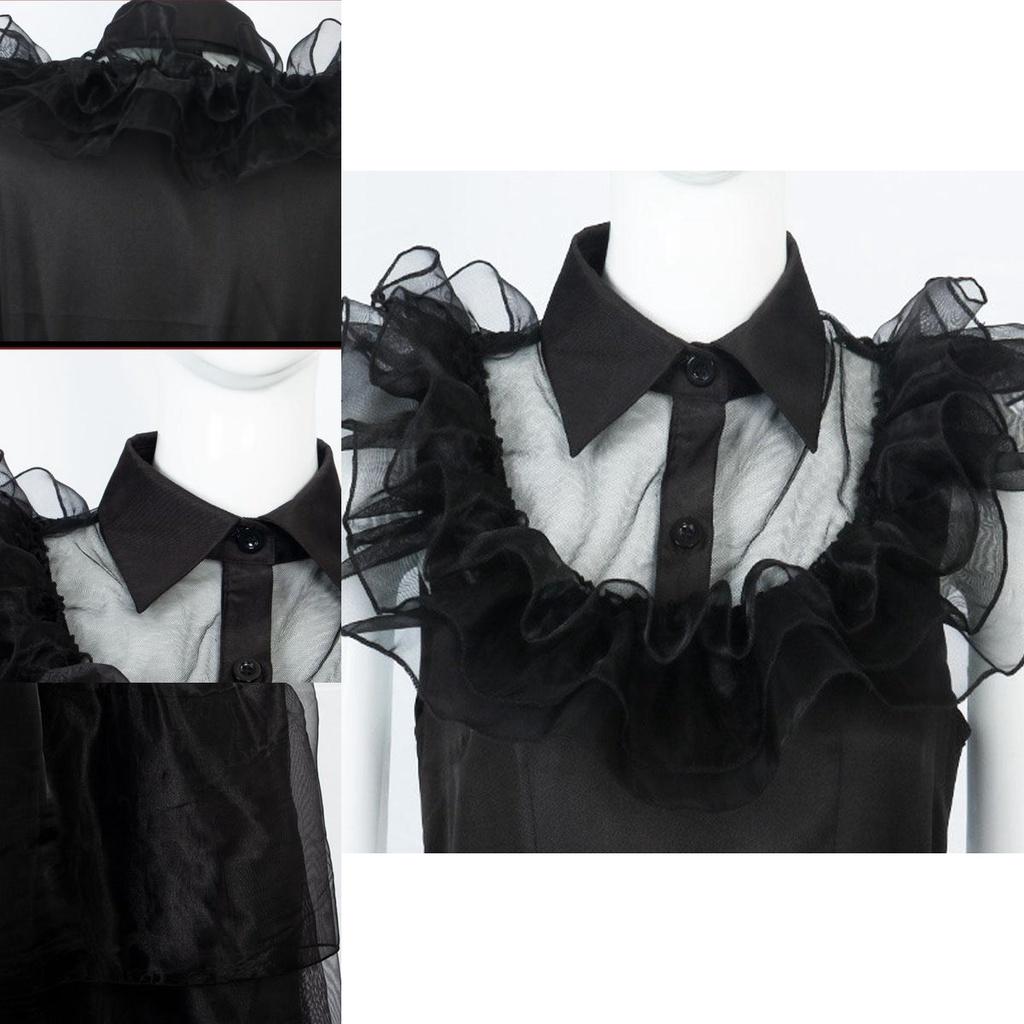 Wednesday Addams Kids Dress Cosplay Costume Party A-shaped Tiered Skirt