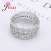 Wide Big Rings For Women Daily Wearing Finger Band Ring Jewelry 925 Sterling Silver Hollow Design With Small Zircons Set