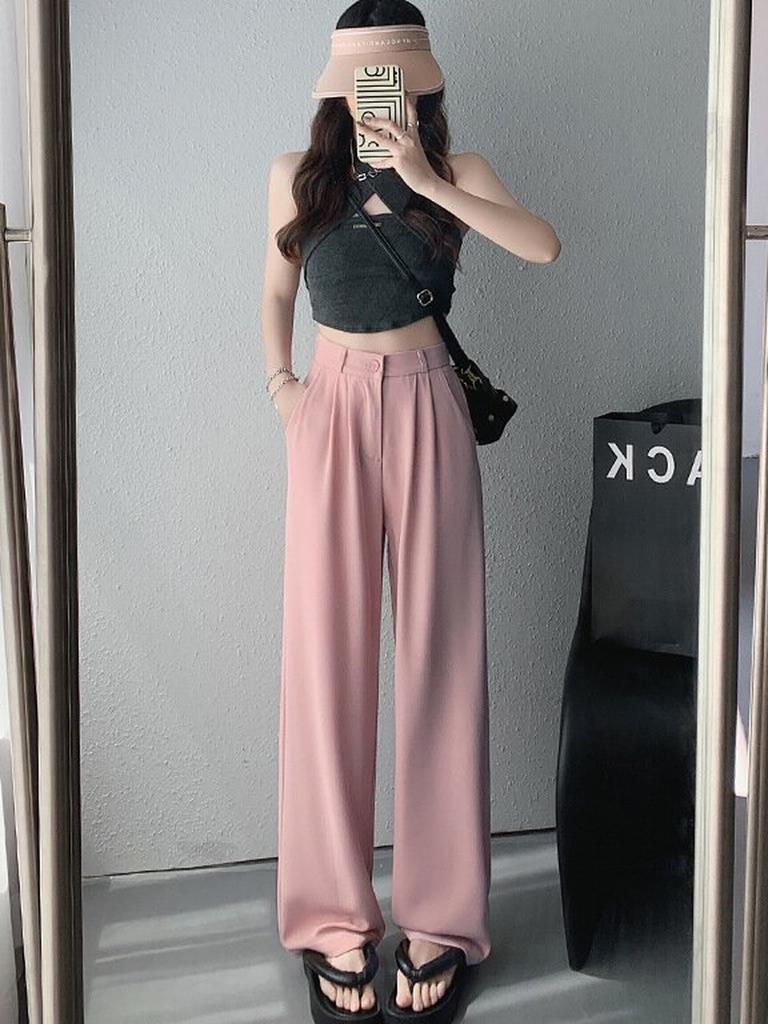 Women's Casual Pants Spring/Summer/Autumn/Winter New High Waist Wide Leg Design Trousers