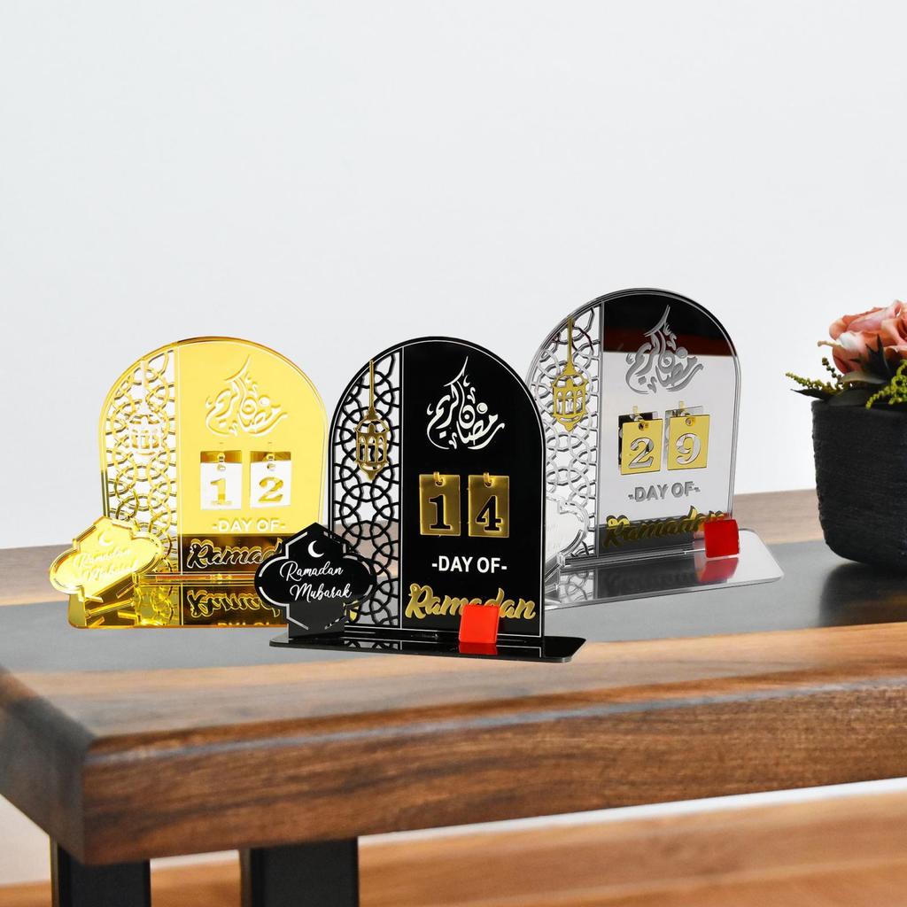 Eid Decor Decorative Gift for Kids Craft 30 Days Til Eid Ramadan Advent Calendar for Living Room Home Bedroom Window Fireplace