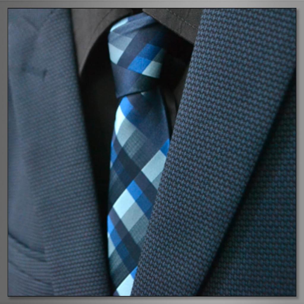 [Buzz Selection] Men's Checkered Necktie, BusinessCasual Style, Washable, Polyester, AC420 (Red)