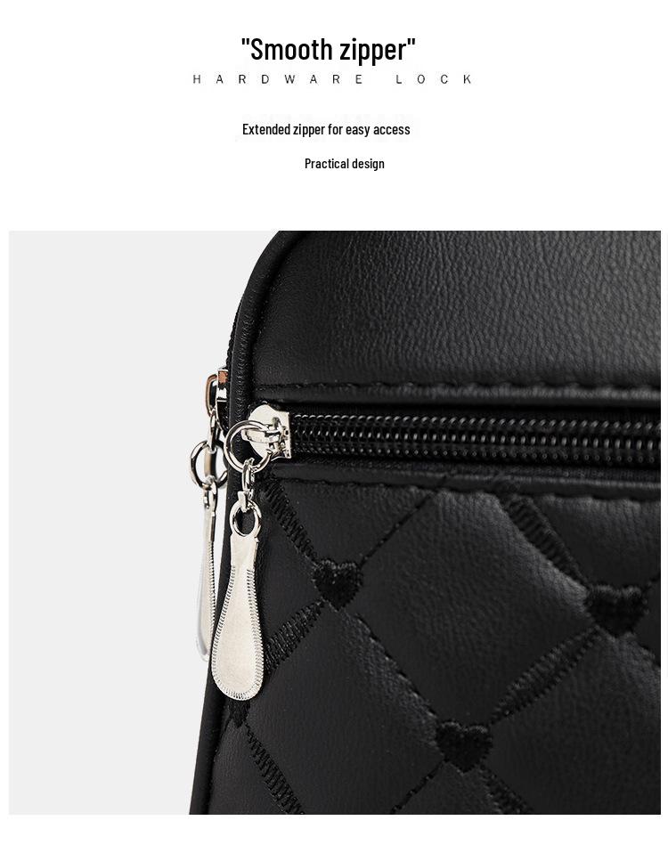 2025 Women's Quilted Crossbody Bag: Multi-Layer Embroidered Shoulder Bag for Moms