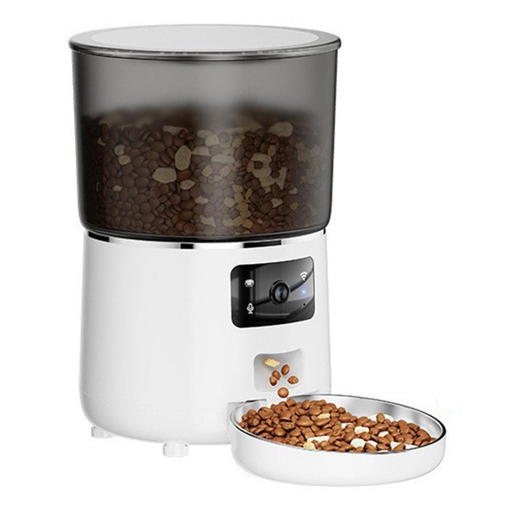 

Pet Feeder 4L Automatic Food Dispenser Remote Voice Video Monitor for Cats Dogs EU Plug/Black