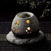 Candle-type Tea Incense Burner, Egg-shaped, Y-1611/F1605, Tokoname Ware, Sanbo