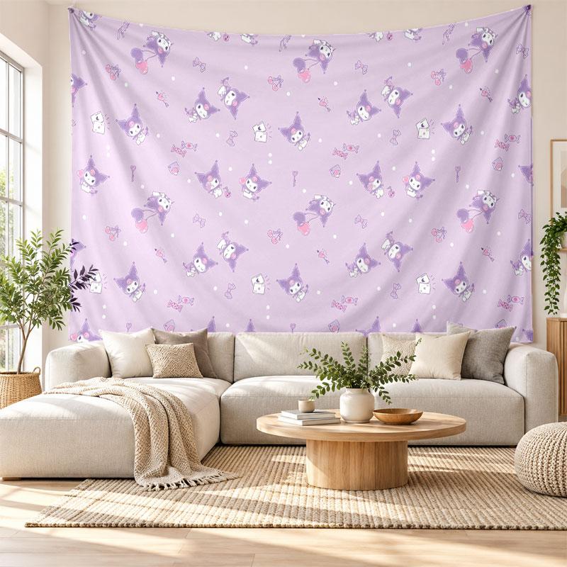 Kuromi Wall Tapestry Home Decor Hanging Cloth Art Background Tapestry for Bedroom