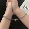 Magnetic Heart Couple Bracelets: Alloy Patchwork Accessories for Men and Women