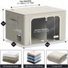 Stackable Foldable Storage Bins with Dividers Clear Window Dual Zipper Handles Clothing Linens Organizing Seasonal Wear