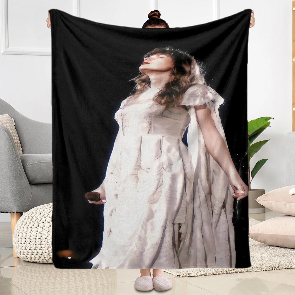 Taylor Swift Live Performance Flanelldecke - Weich und geeignet für Sofas, Betten, Büros, Reisen, alle Jahreszeiten, tolles Geschenk für Feiertage und Geburtstage.