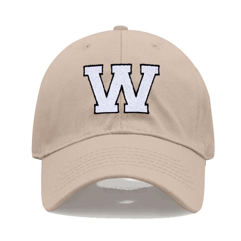 Initial Letter A-Z Embroidered Khaki Baseball Cap for Women Men Fashion Adjustable Soft Cotton Dad Hat Unisex Classic Golf Caps