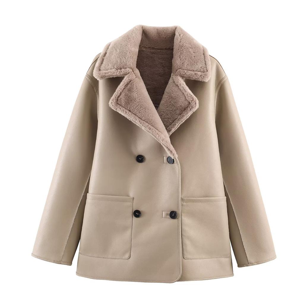 New, fur integrated double-sided two-wear coat 8490704