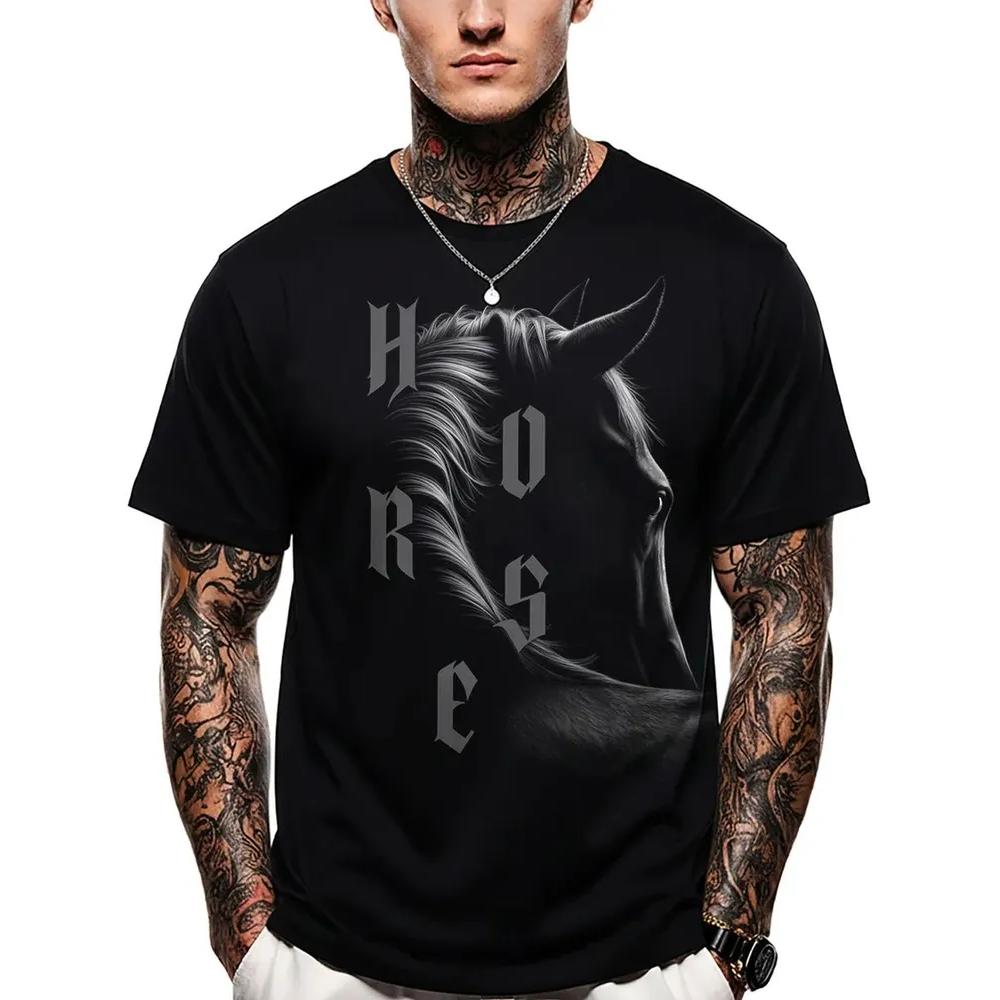 Animal Print Men's Versatile Top Casual Loose Short Sleeve Fashion Simple T-Shirts Men’s