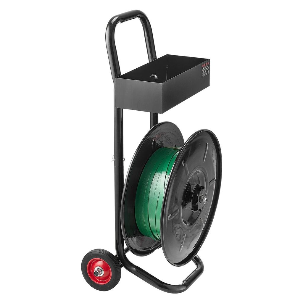 Banding Strapping Cart, Fit for PET / PP / Polyester Strapping Coils with 20.3 Cm Core Size, Heavy Duty Strapping Dispenser Equipped with Upgrade