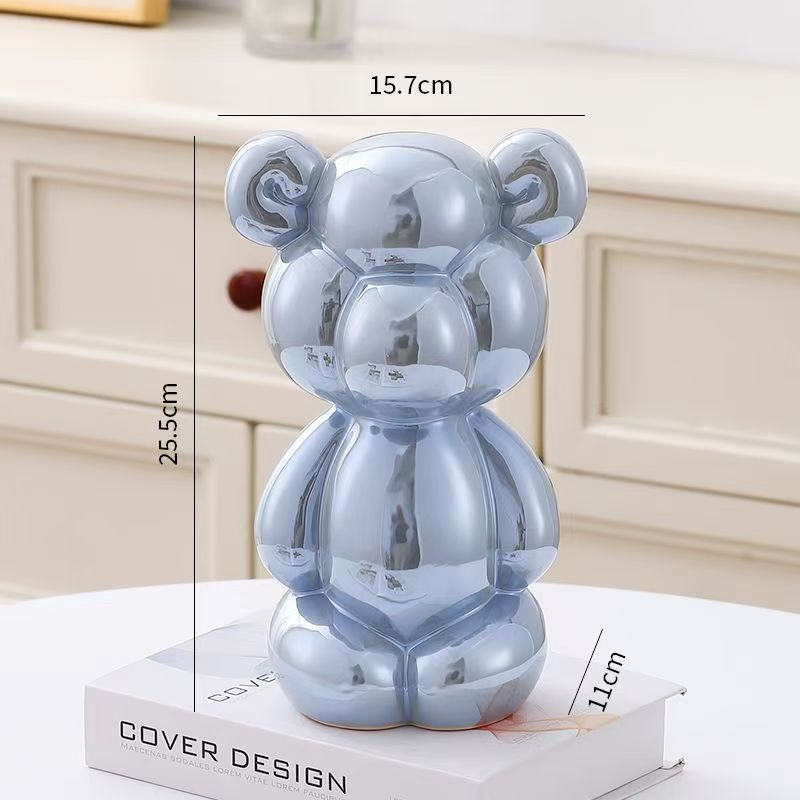 25.5cm Creative Balloon Bear Abstract Ceramic Ornament Sculpture Study Room Statue Home Decor Office Accessories Decoration Gift