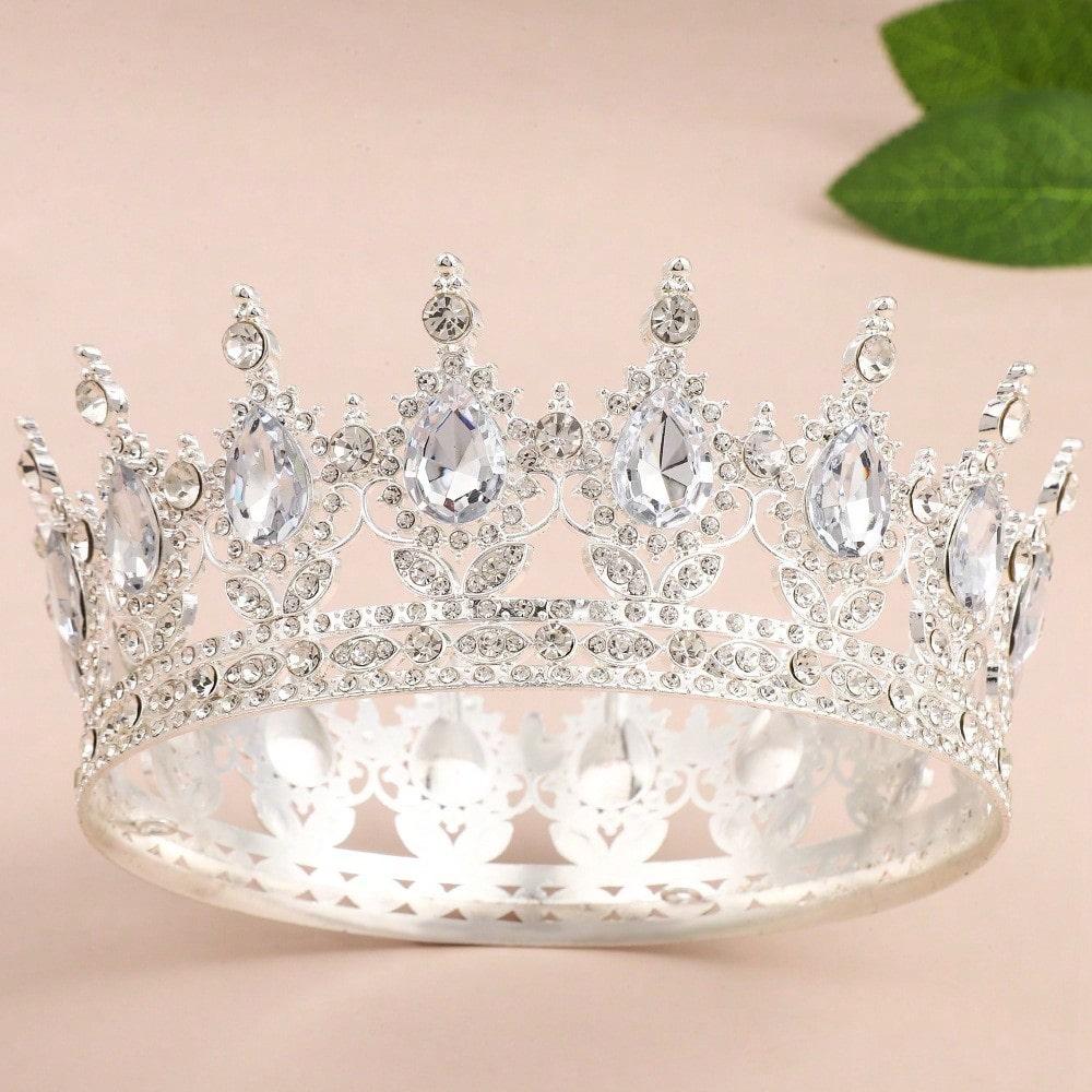 

Elegant Baroque Rhinestone Round Princess Crown Headpiece, Bridal Wedding Party Queen Tiara разноцветный