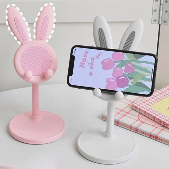 Cartoon Phone Holder Phones Stand for Tablets And Height Adjustable Stable Base Bunny Ear