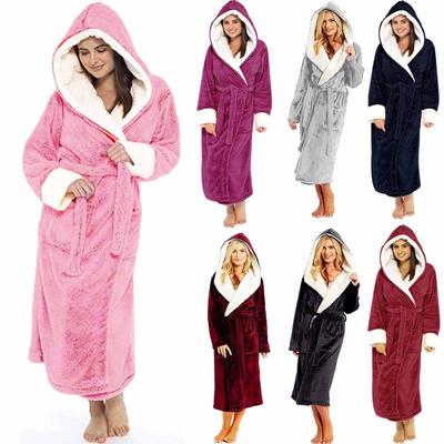 Mulheres Inverno Pelúcia Xale Alongado Roupão Roupas de Casa Roupão Casaco de Manga Comprida