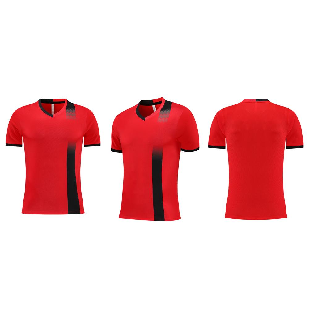 New Football Jersey, Men's Game Training Jersey Set, Children's and Adults' Sports Quick-drying Single-piece Short-sleeved Jersey Customization