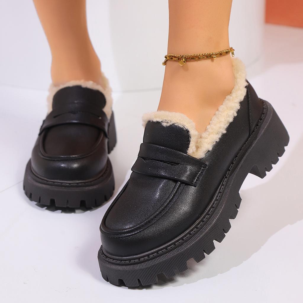 Fashion Women Sneakers Office Shallow Platform Snow Boots New Trend Plush Warm Women Shoes Winter Casual Cozy Walking Sneakers Women