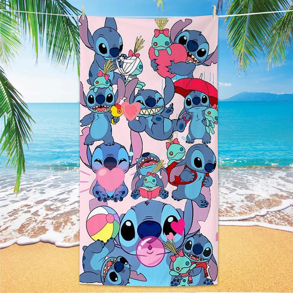 American Cartoon Figure Print Thick Microfiber Beach Towel Quick Dry Bath Blanket For Kids
