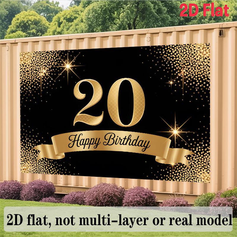 20. Geburtstag Banner, Nummer Foto Kulisse Wanddekoration für Feier